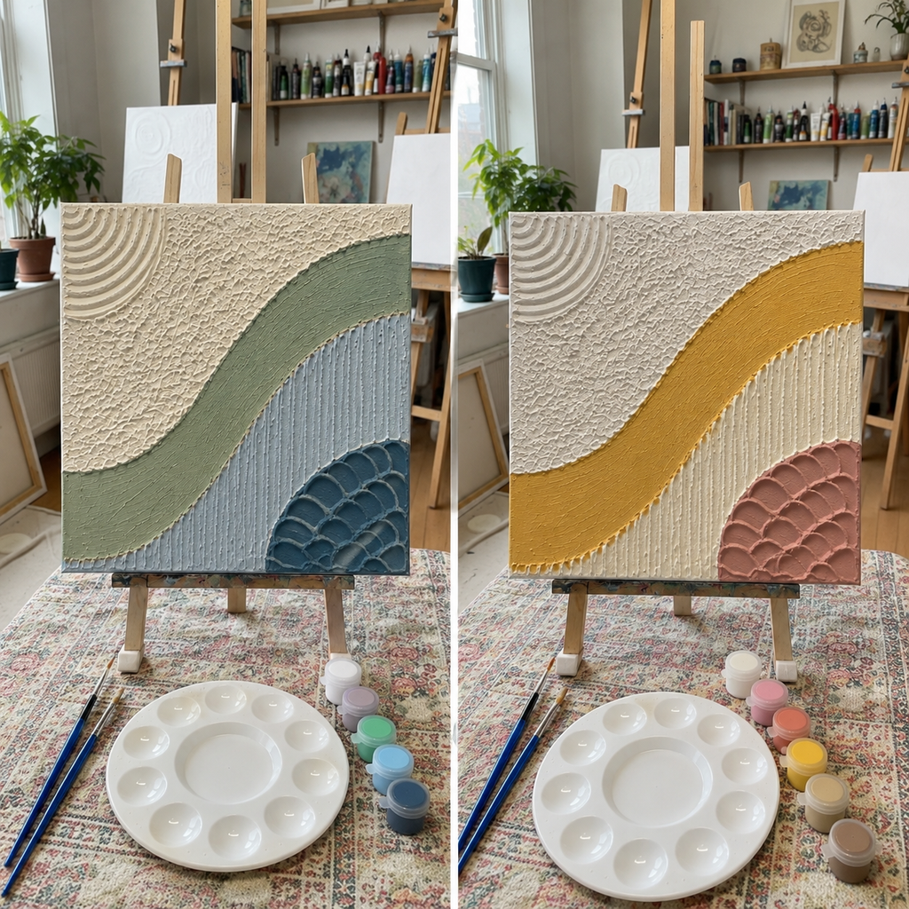 Paint Your Own 3D Textured "Abstract" Canvas Painting Kit: Acrylic Art Set
