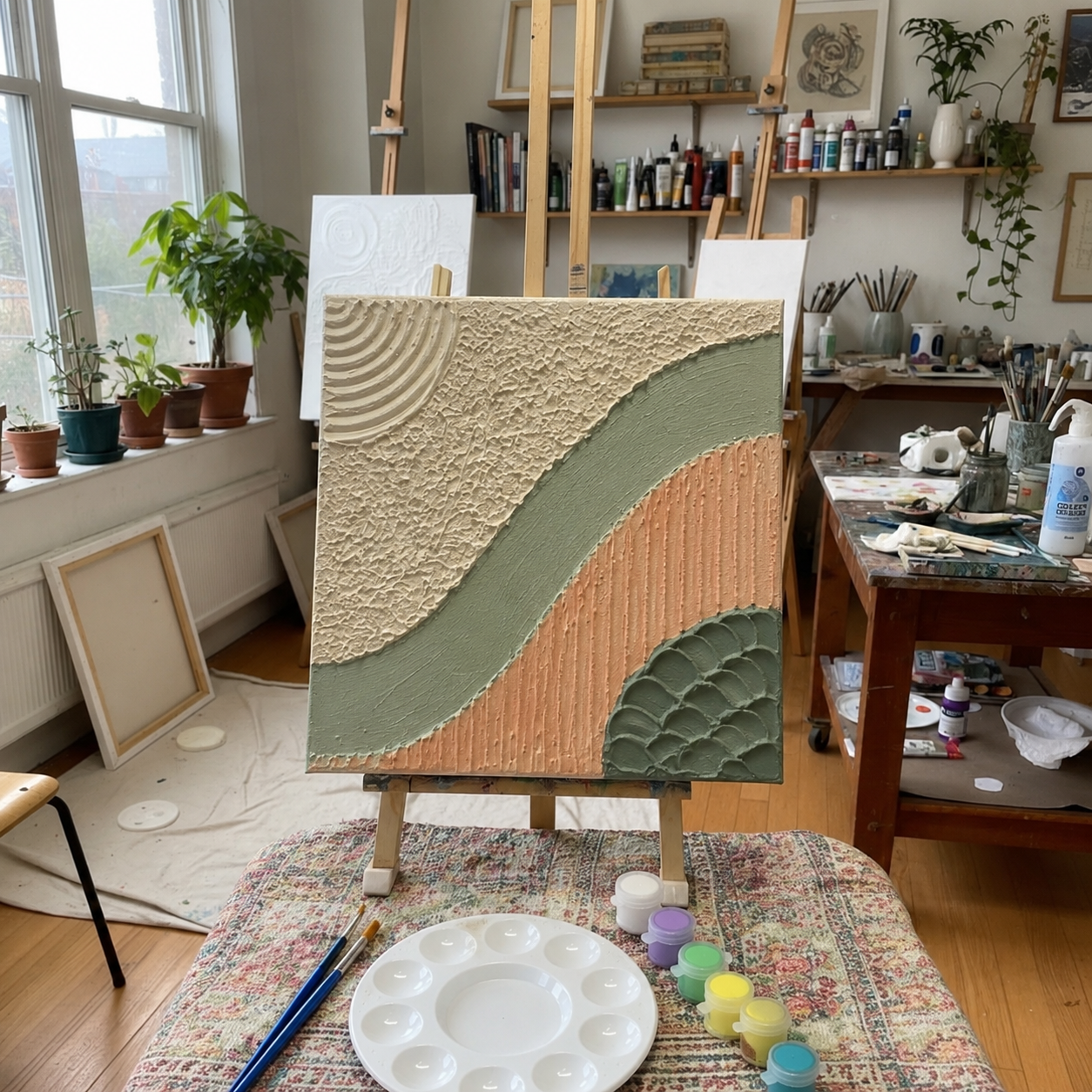 Paint Your Own 3D Textured "Abstract" Canvas Painting Kit: Acrylic Art Set