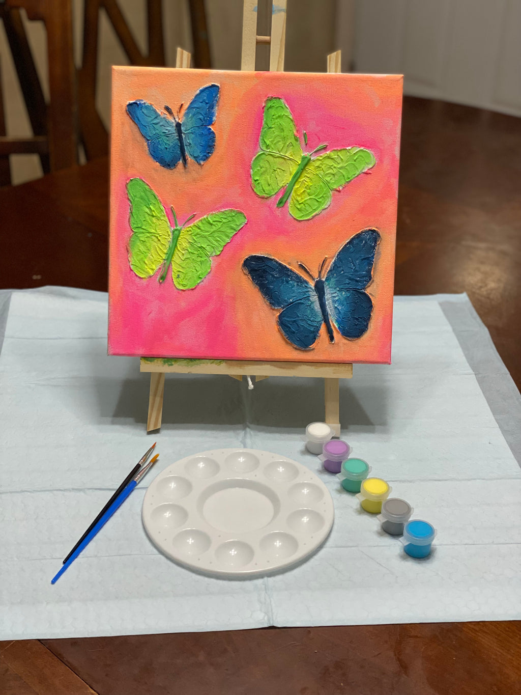 Paint Your Own 3D Textured "Butterfly" Canvas Painting Kit: Acrylic Art Set