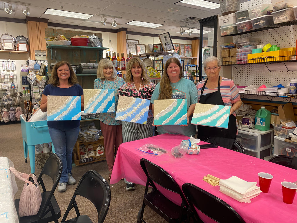 Paint Your Own 3D Textured Canvas “Oceans” Painting Kit: Acrylic Art Set