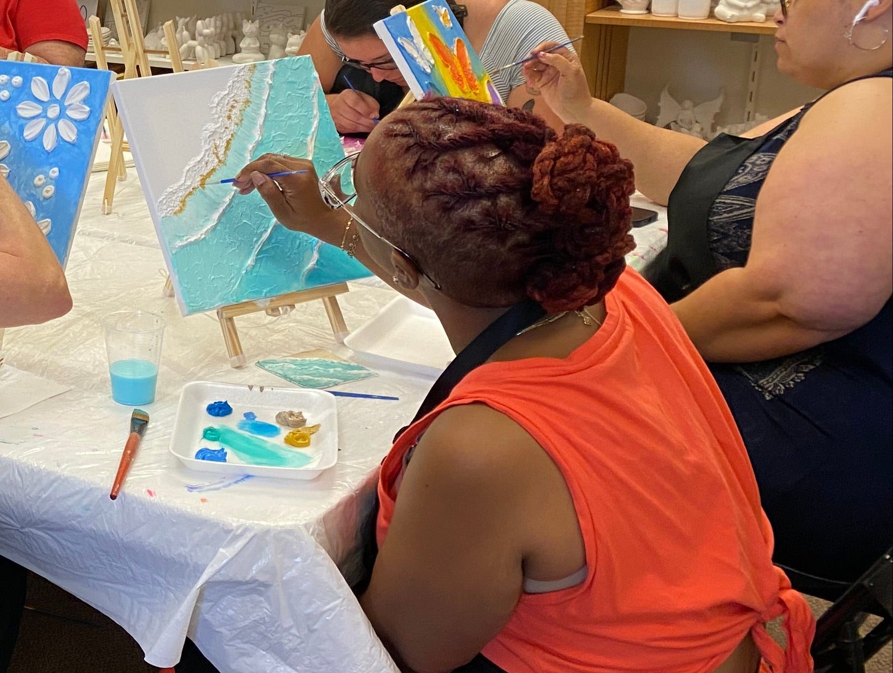 Paint Your Own 3D Textured Canvas “Oceans” Painting Kit: Acrylic Art Set