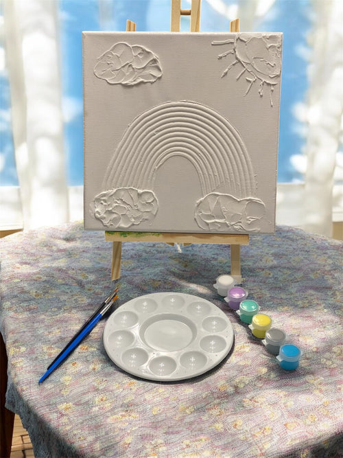 Paint Your Own 3D Textured "Rainbow” Canvas Painting Kit: Acrylic Art Set