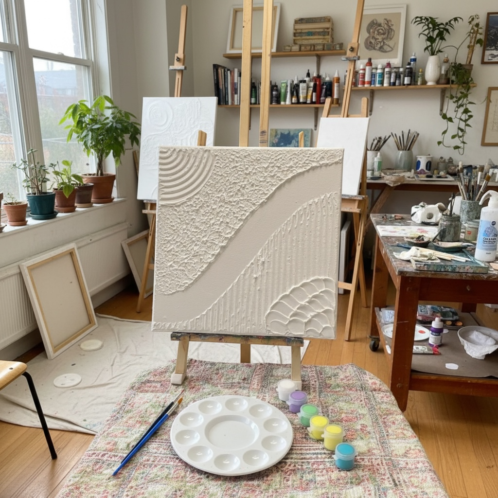 Paint Your Own 3D Textured "Abstract" Canvas Painting Kit: Acrylic Art Set