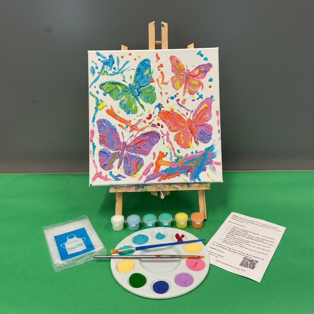 Paint Your Own 3D Textured "Butterfly" Canvas Painting Kit: Acrylic Art Set