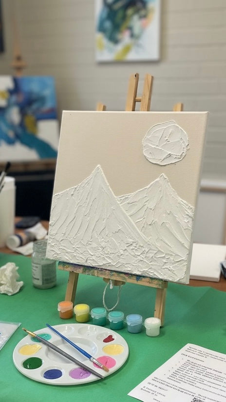 Paint Your Own 3D Textured "Mountain" Canvas Painting Kit: Acrylic Art Set