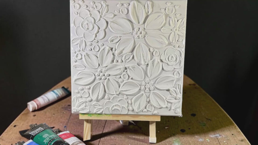Paint Your Own 3D Textured "Flower" Canvas Painting Kit: Acrylic Art Set